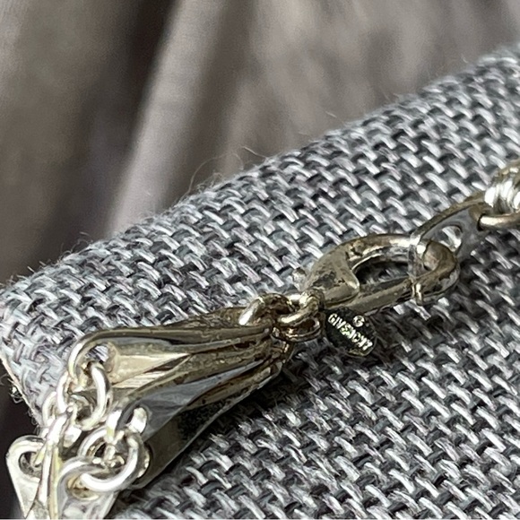 GIVENCHY |Small Bar Link Chain Silver Tone Multi-Strand 16" Long Necklace - Picture 2 of 16